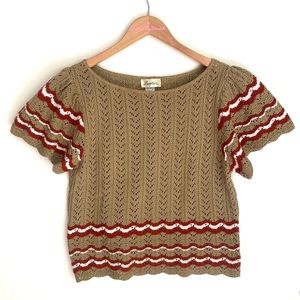 (53) Beatriz Shortsleeved Crochet top, size medium